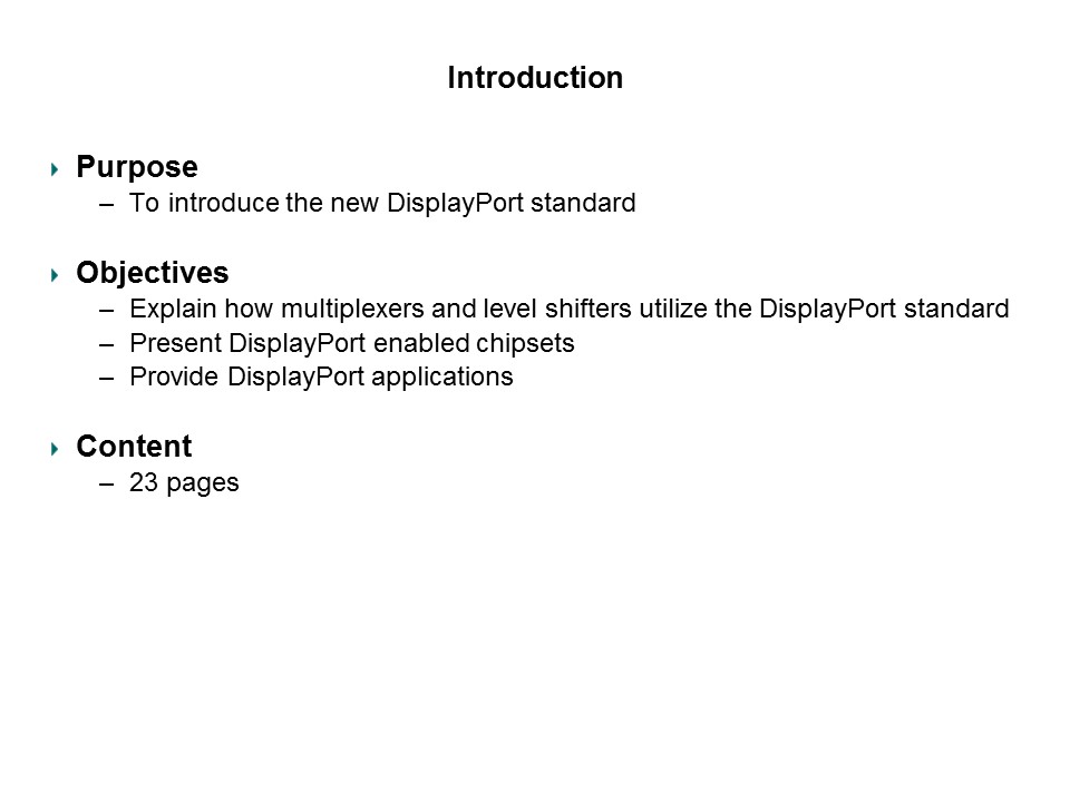 DisplayPort Overview Slide 1