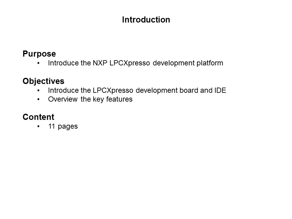 LPCXpresso Development Platform Slide 1