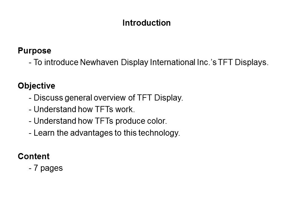 TFT Displays Slide 1