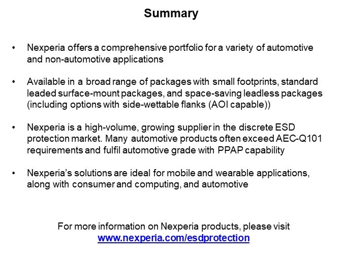 Image of Nexperia ESD Protection for Automotive In-Vehicle Network - Summary