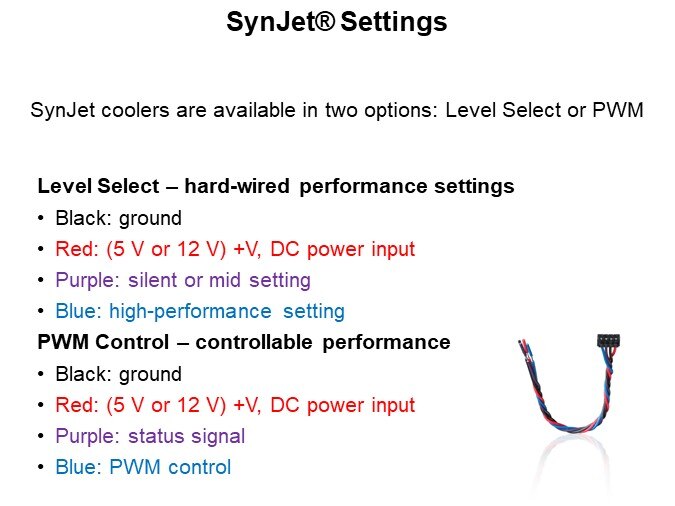 SynJet® Settings