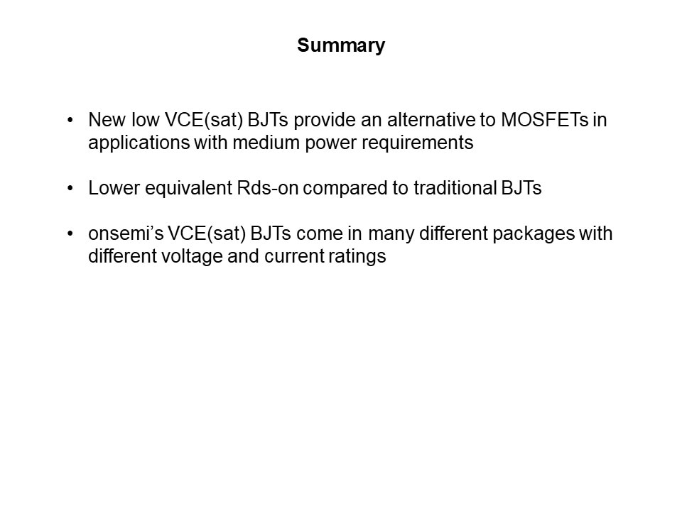 Low Vce sat BJT Power Savings Slide 29