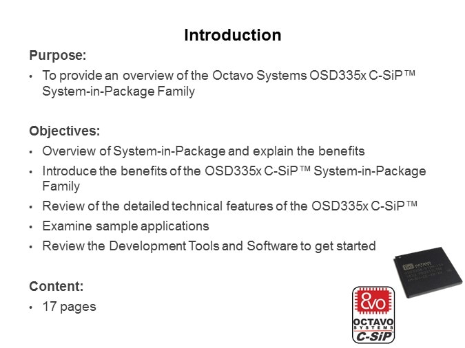 OSD335x C-SiP System-in-Package Family Slide 1