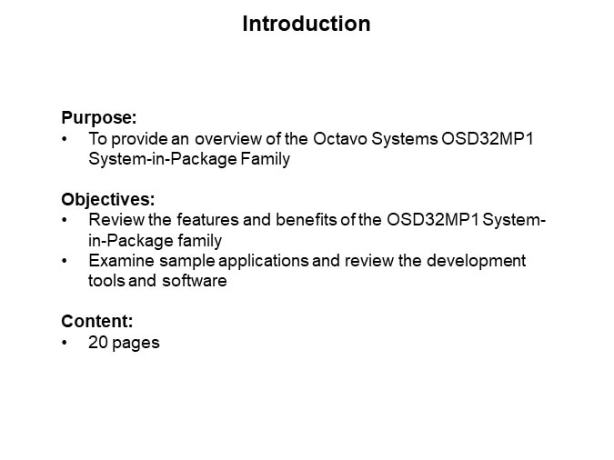 Image of Octavo Systems Overview of the OSD32MP1 System-in-Package Family - Introduction