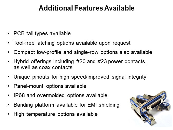 Additional Features Available