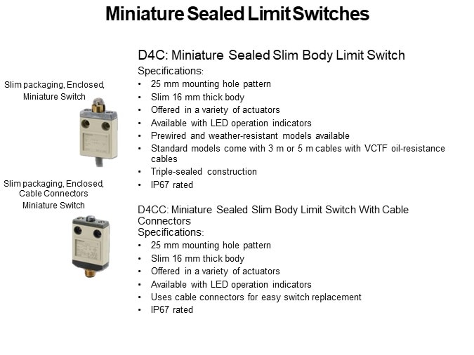 Miniature Sealed Limit Switches