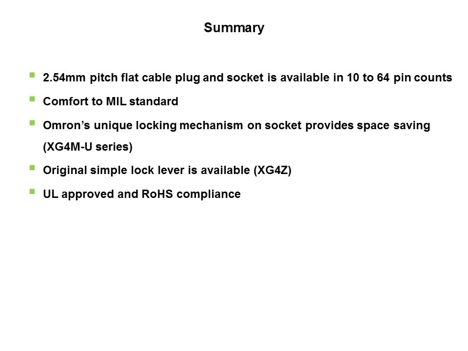 XG Series 2.54mm Flat Cable and PCB Connectors Slide 11