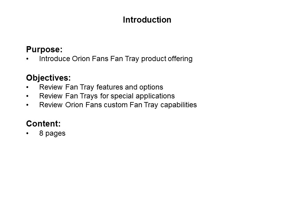 Fan Trays Slide 1