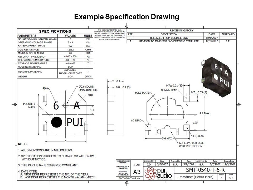 SMT-0540 Series Surface Mount Transducers Slide 7