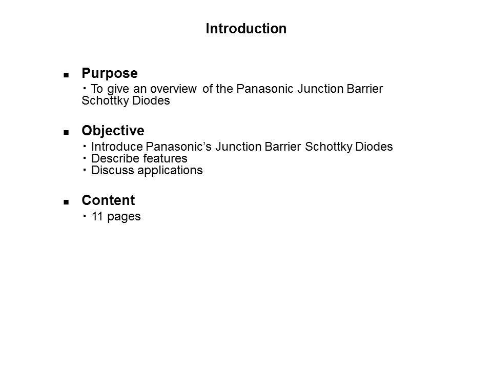 Junction Barrier Schottky Overview Slide 1