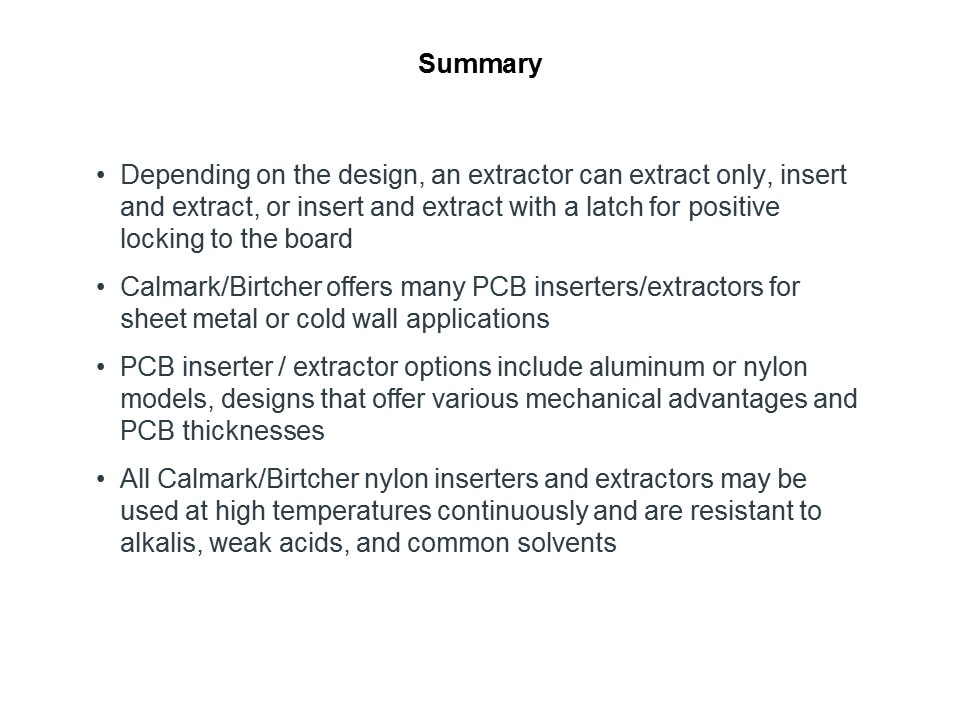 PC Board Inserters and Extractors Slide 9