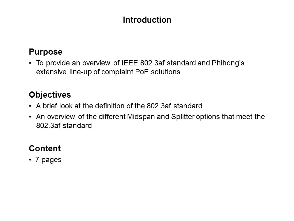 IEEE 802.3af Standard for Power-over-Ethernet Slide 1