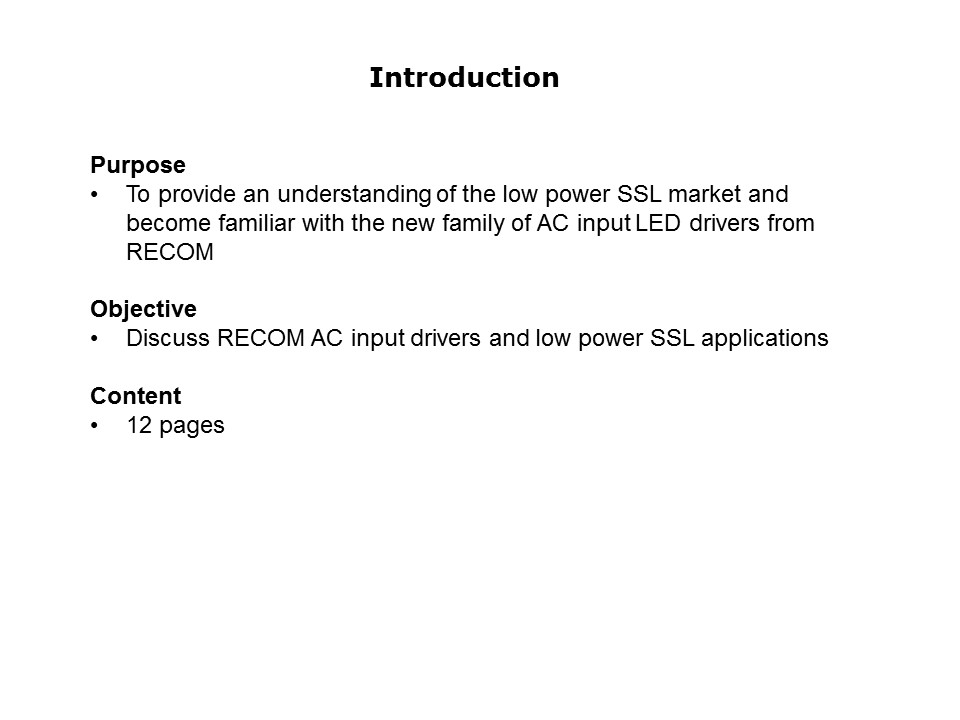 AC Input LED Driver Slide 1
