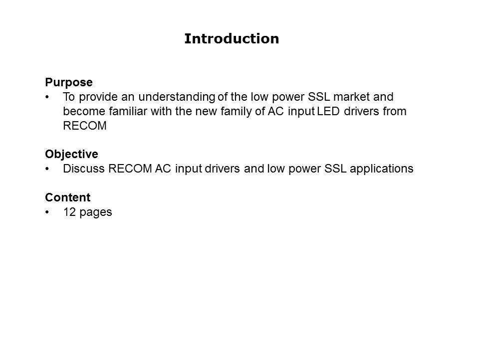 AC Input LED Driver Slide 1