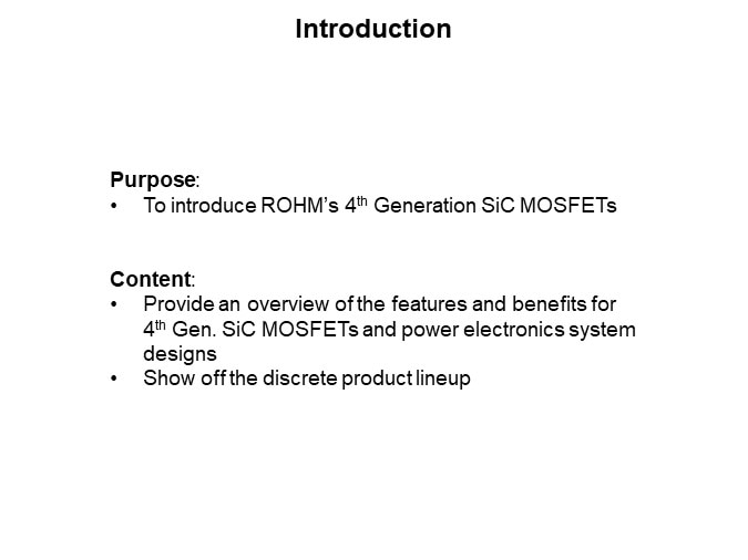 Image of ROHM 4th Generation SiC MOSFETs - Introduction