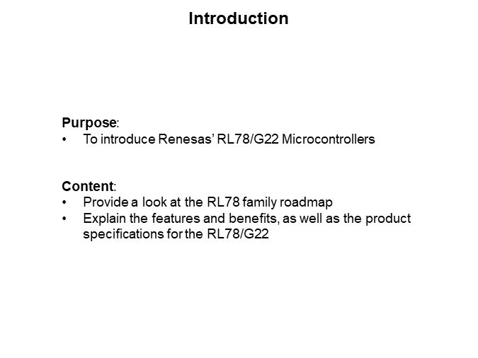 Image of Renesas Introduction to the RL78/G22 MCUs - Introduction