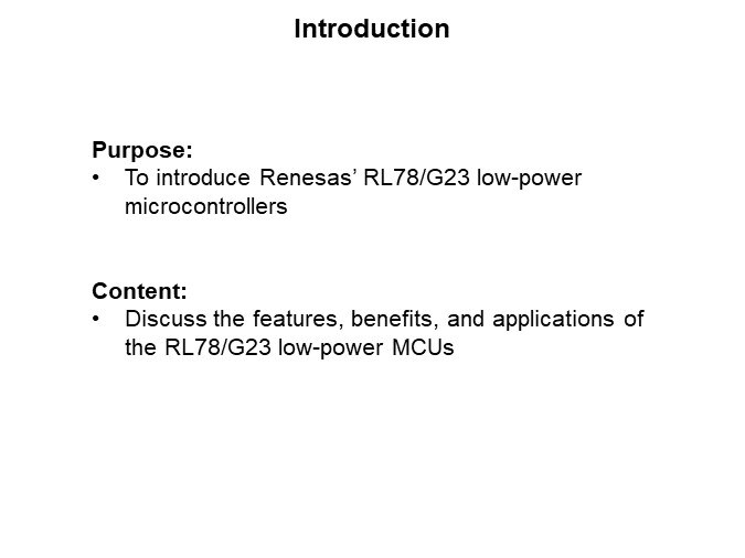 Image of Renesas RL78/G23 Low-Power Microcontrollers - Introduction