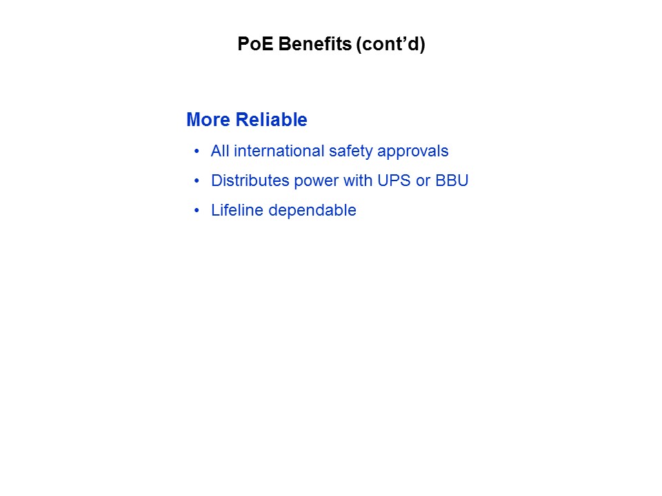 Power over Ethernet Slide 16