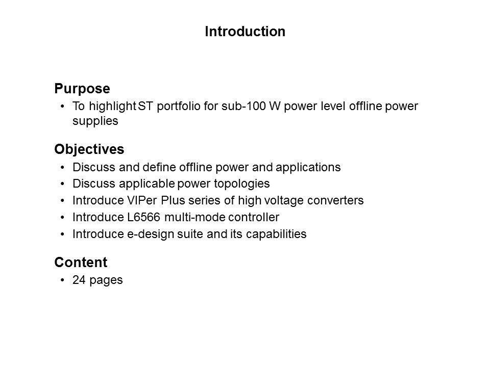 High Voltage Offline Converters Slide 1