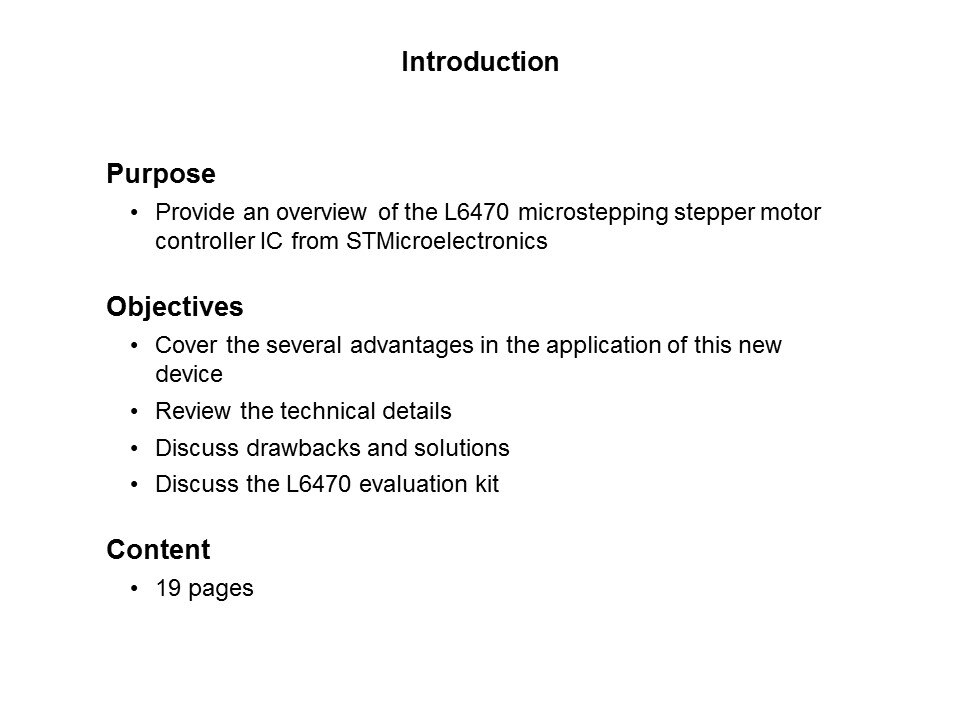 Microstepping Stepper Motor Controller Slide 1