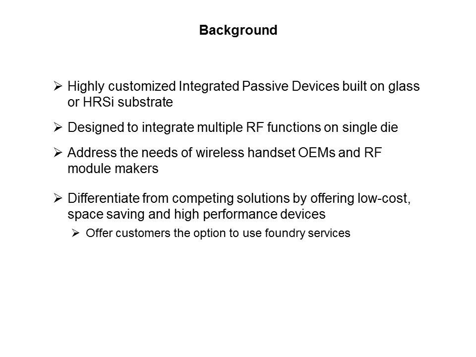 RF IPDs Overview Slide 2