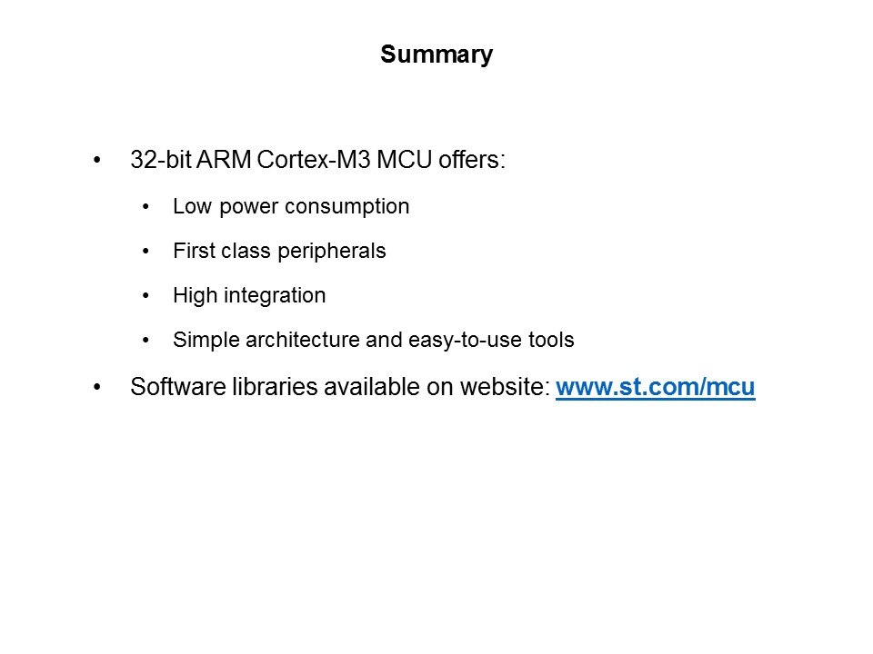 STM32 Cortex-M3 32-bit Microcontrollers Slide 17