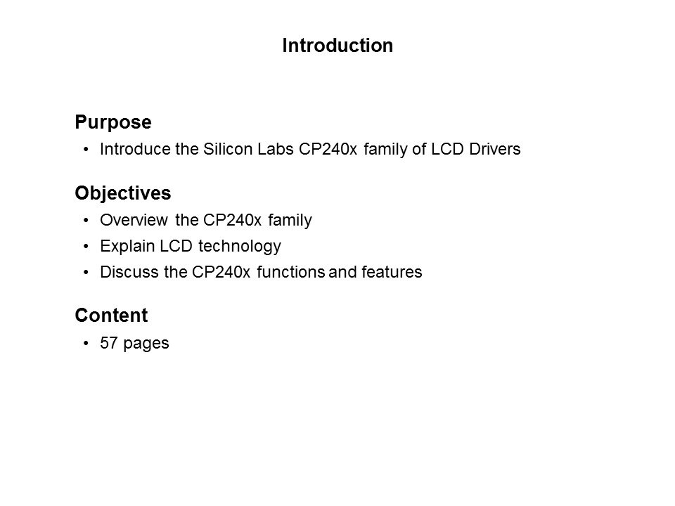 PMIC: CP240x LCD Driver Family Slide 1