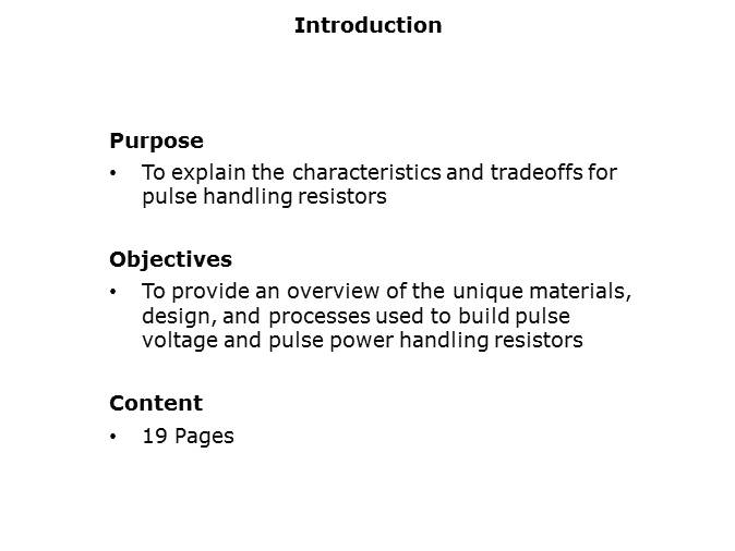 Pulse Handling Resistor Solutions Slide 1