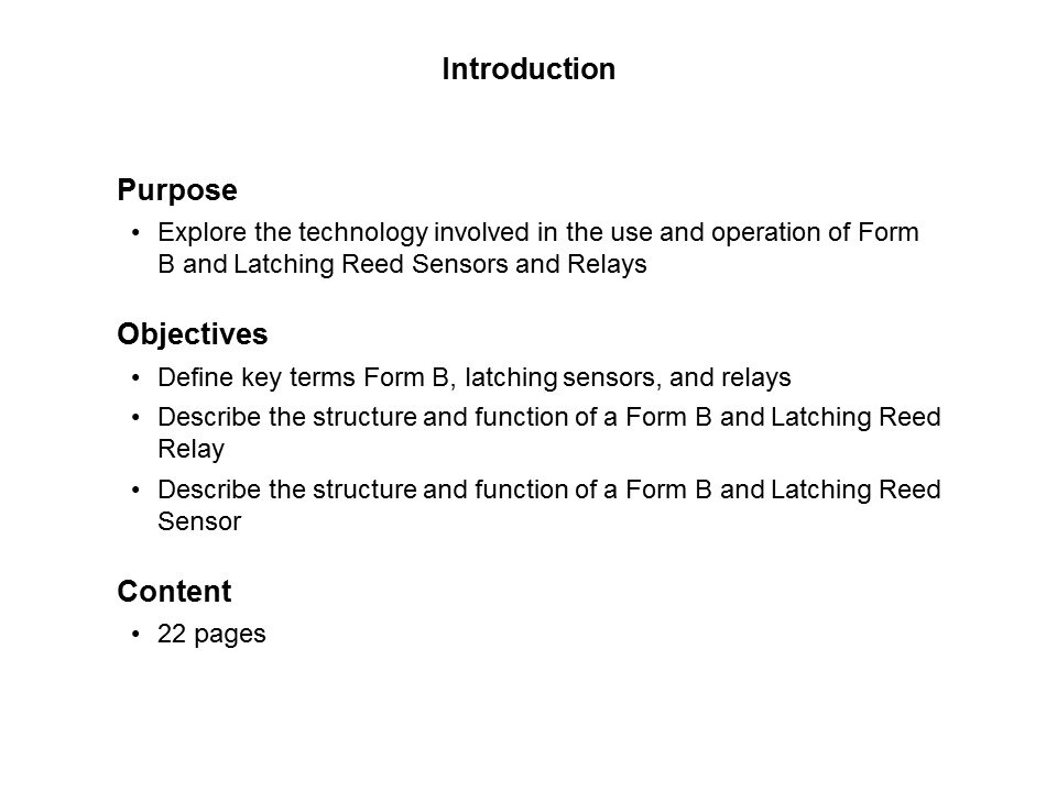 Latching Form B Reed Relays Overview Slide 1