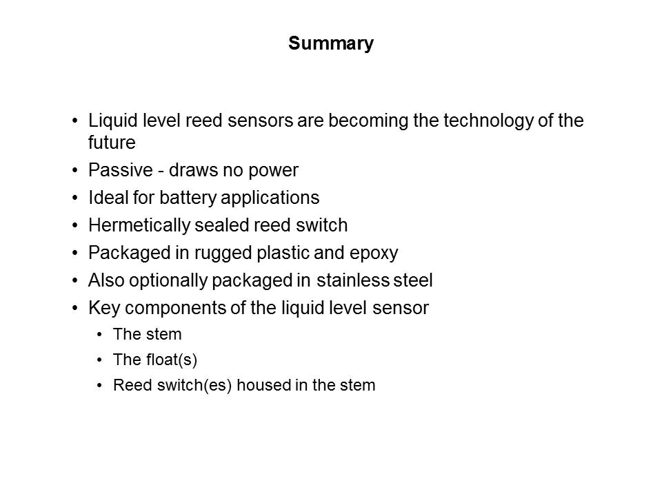 Liquid Level Sensing Technology Slide 20