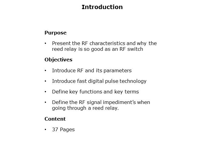 RF Reed Relays Presentation Part 1 Slide 1