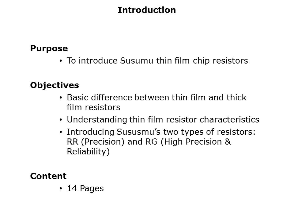 Intro to Thin Film Chip Resistors Slide 1