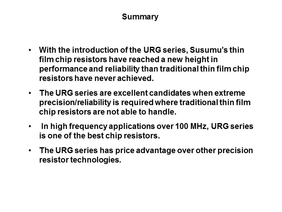 URG Thin Film Chip Resistor Slide 14