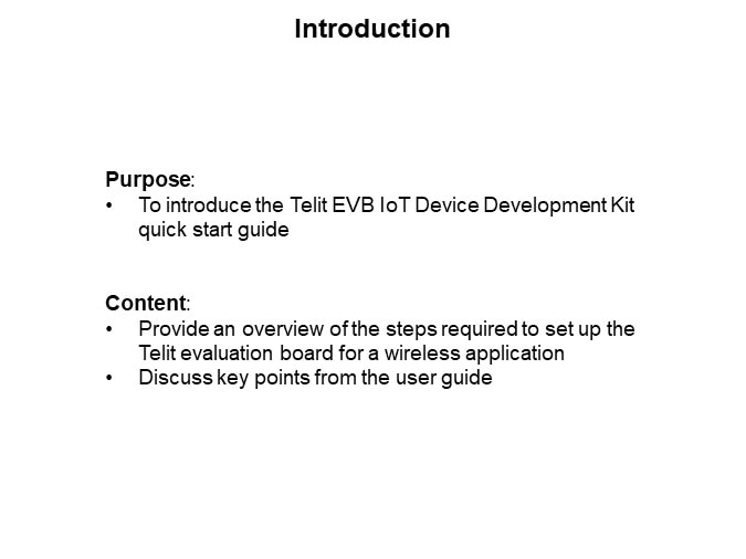 Image of Telit EVB IoT Device Development Kit Quick Start Guide - Introduction