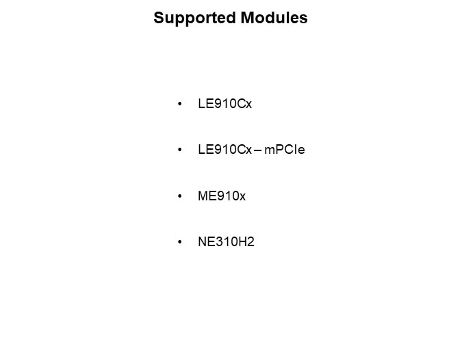 Image of Telit EVB IoT Device Development Kit Quick Start Guide - Supported Mods