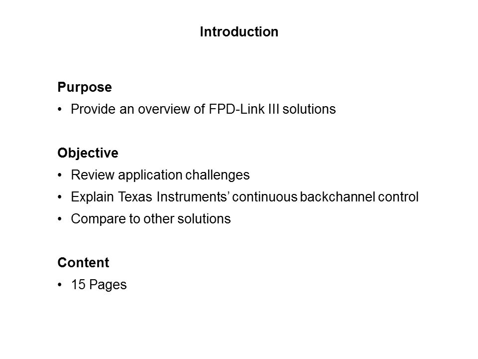 FPD-Link III Overview Slide 1