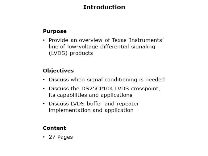 High Speed LVDS Slide 1