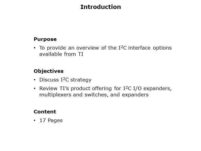 I2C and SMBus Solutions Slide 1