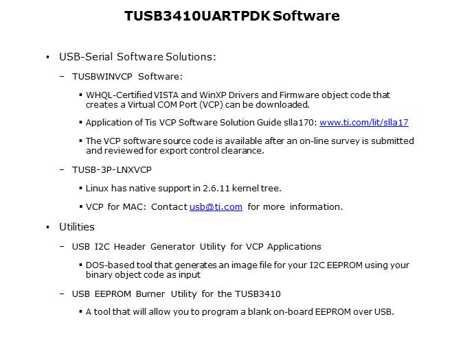 USB-to-Serial Bridge Implementation Using the TUSB3410 Slide 4