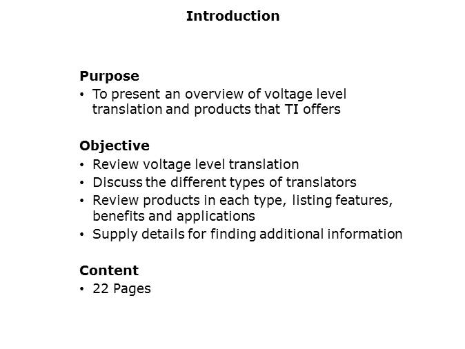 Voltage Level Translation Slide 1