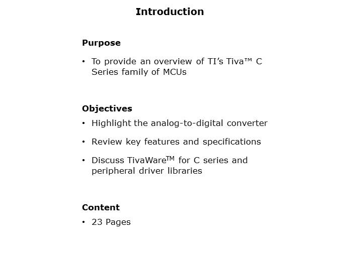 Tiva C Series TM4C123x Family of MCUs Slide 1