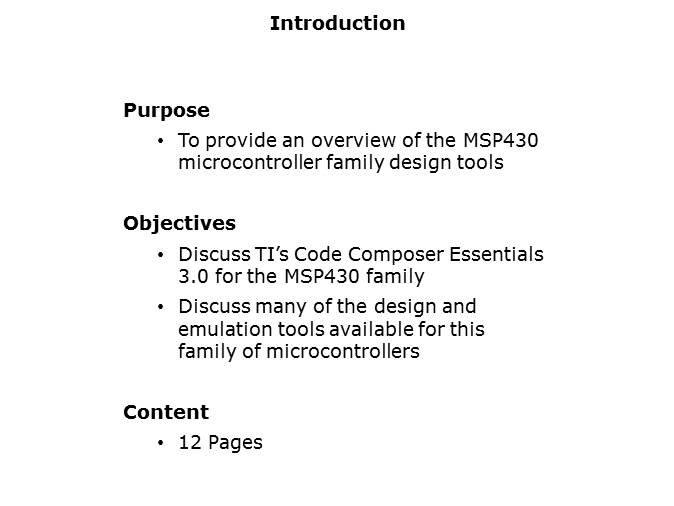 MSP430 Design Tools Slide 1