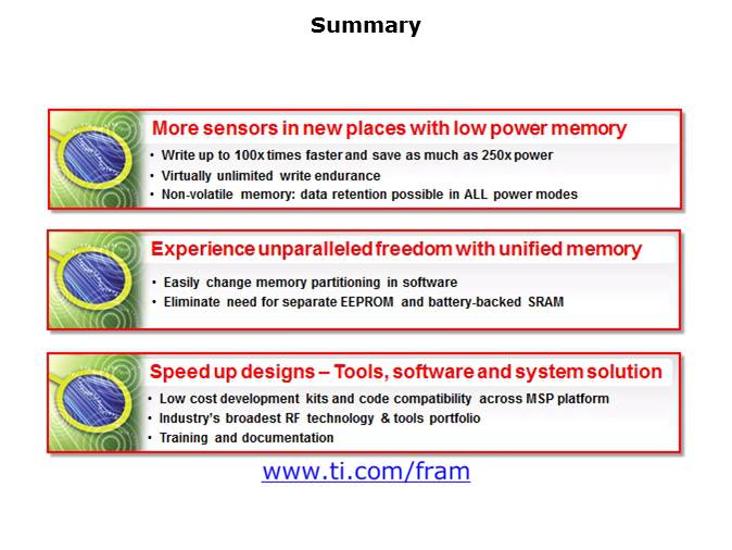 MSP430 Microcontrollers with FRAM Slide 14