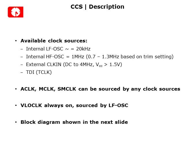 MSP430L092 Introduction Slide 16
