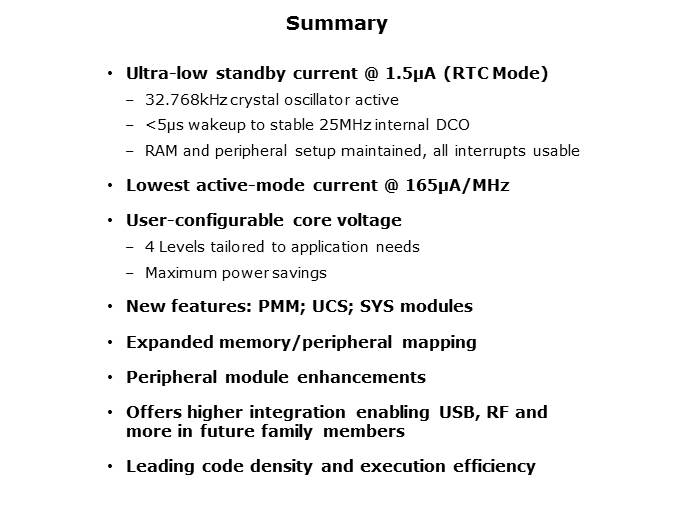 MSP430x5xx Overview Slide 10