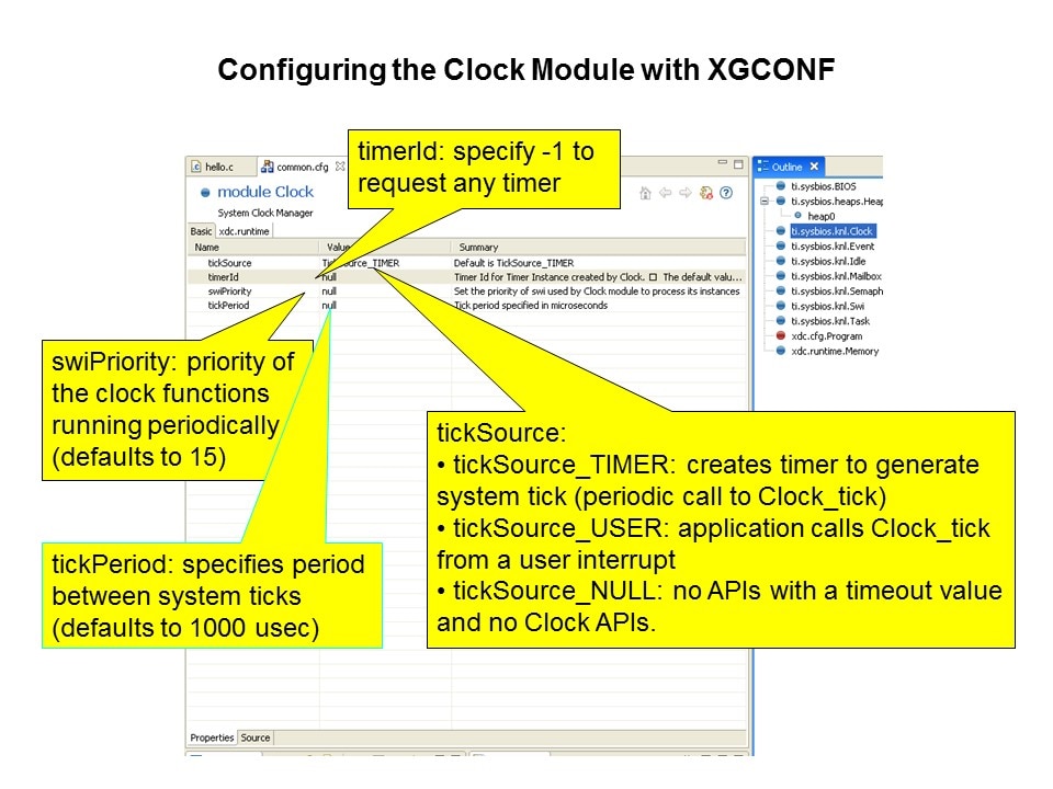 SYS/BIOS: Introduction to Timers and Clocks Slide 7