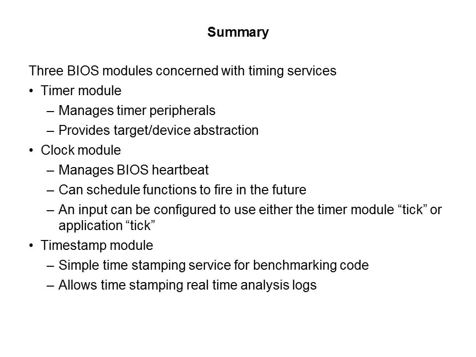 SYS/BIOS: Introduction to Timers and Clocks Slide 9