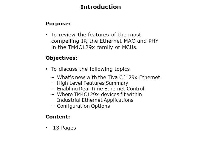 TM4C129x Ethernet Overview Slide 1