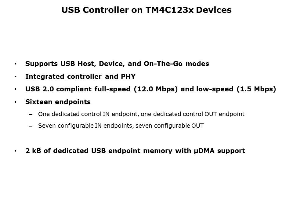 Tiva C Series TM4C123x USB Slide 3