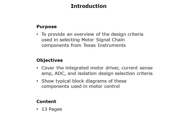 Motor Signal Chain Overview Slide 1